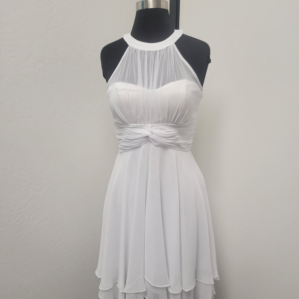 White Chiffon Hi-Lo Dress